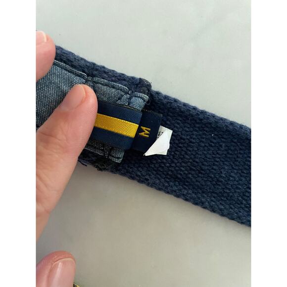 Nautical Flag Ribbon Belt Canvas Brass Buckle Mens Vintage Sz Medium Shown - Picture 4 of 6